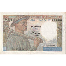 France, 10 Francs, Mineur, 1949-06-30, O.204, EF(40-45)