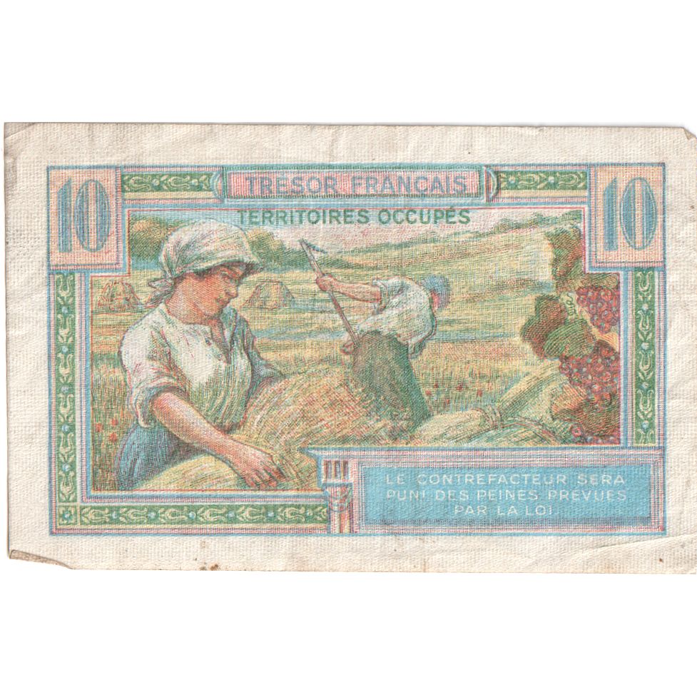 France, 10 Francs, 1947 French Treasury, A.08699988, VF(30-35)
