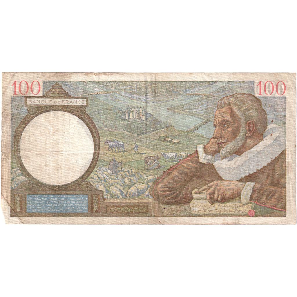 Frankrijk, 100 Francs, Sully, 1941-01-09, O.18051, TB+