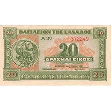 Greece, 20 Drachmai, 1940-04-06, UNC(63)