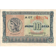 Greece, 10 Drachmai, 1940-04-06, UNC(65-70)