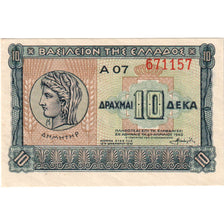 Grécia, 10 Drachmai, 1940-04-06, UNC(65-70)