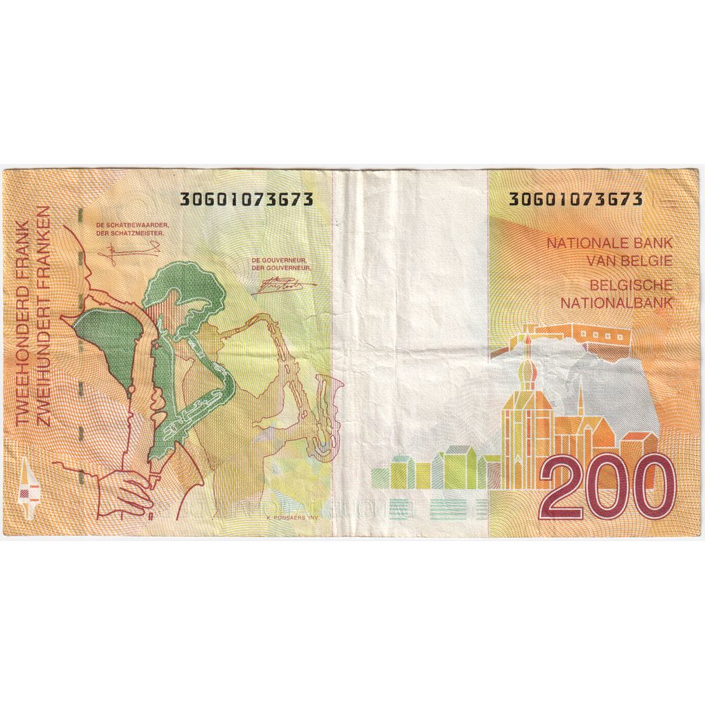Belgia, 200 Francs, EF(40-45)