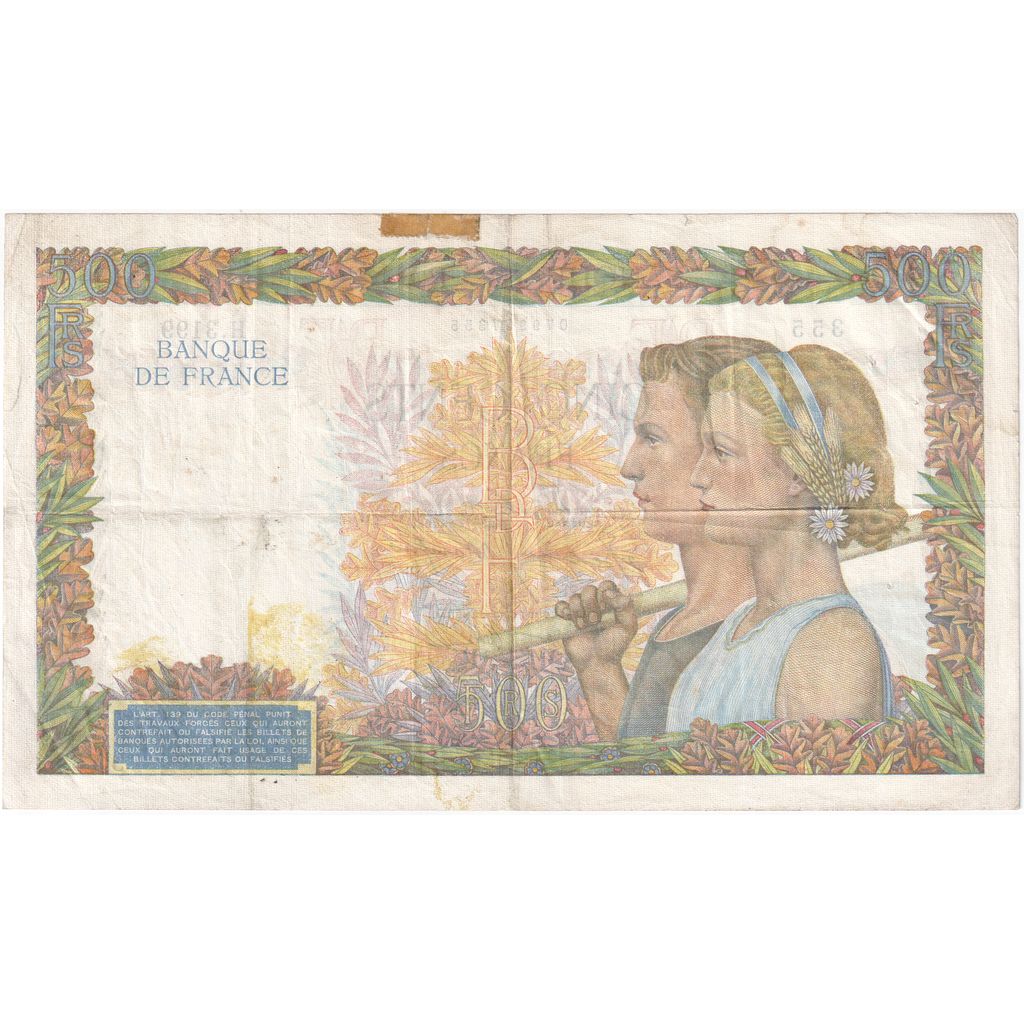 France, 500 Francs, La Paix, 1941-06-26, H.3199, EF(40-45)