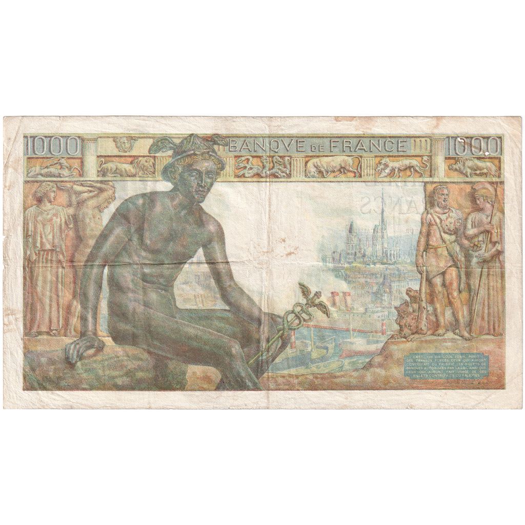 Frankreich, 1000 Francs, Déesse Déméter, 1943-02-25, L.4419, S+