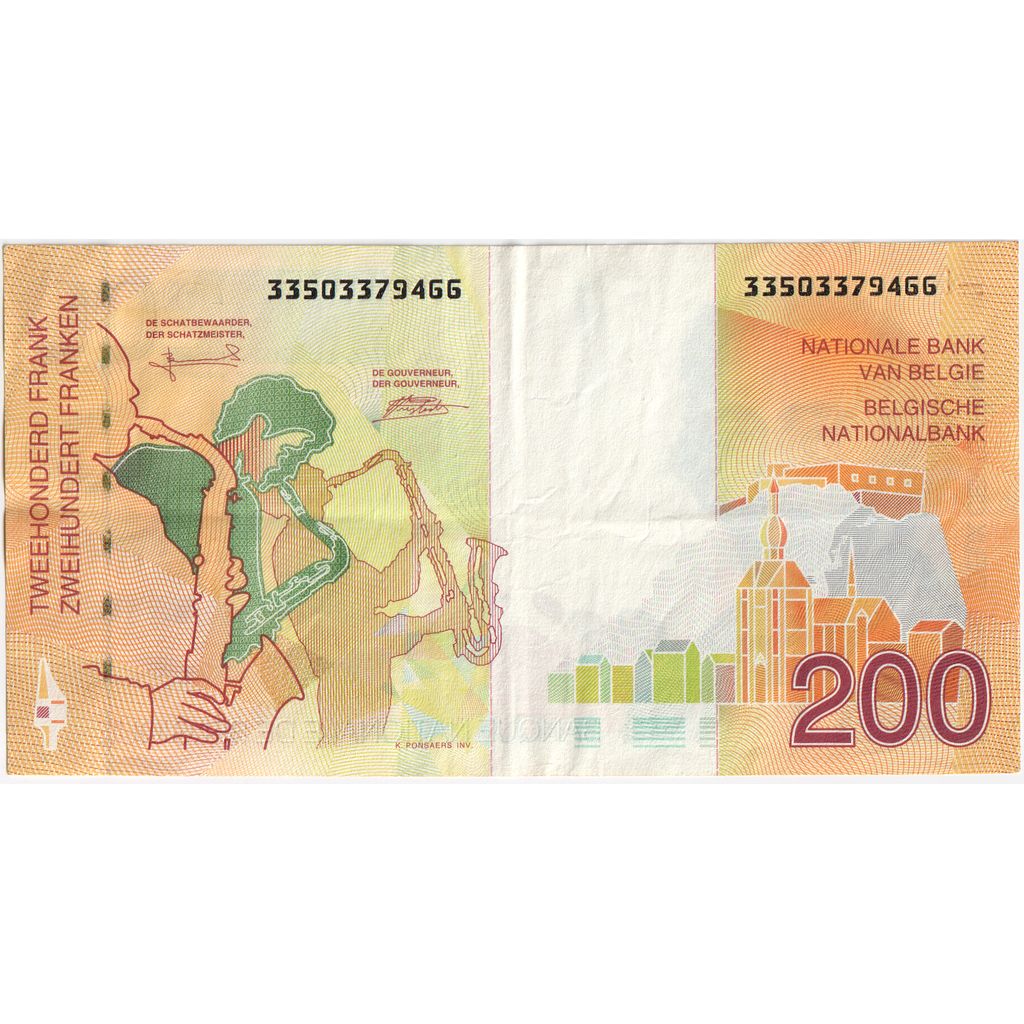 Belgium, 200 Francs, EF(40-45)