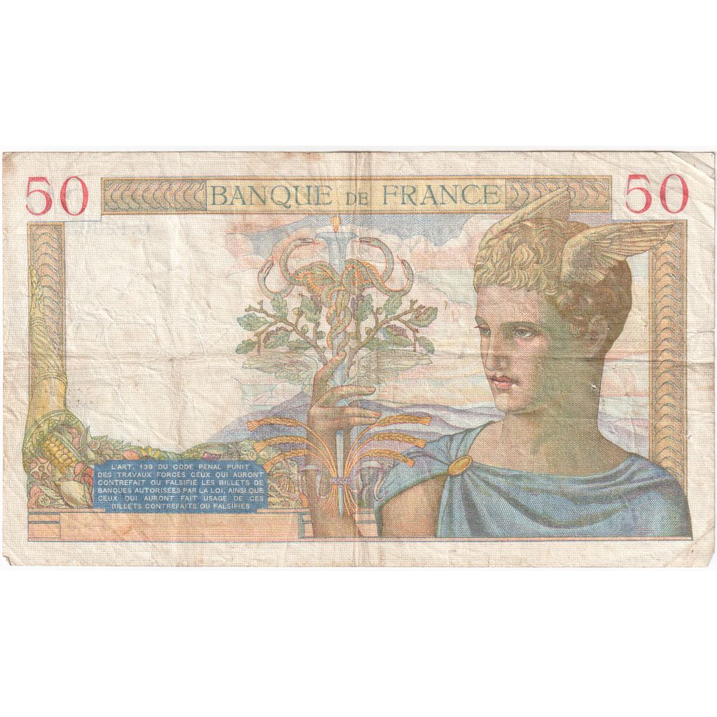 Frankreich, 50 Francs, Cérès, 1940-02-22, G.12363, S+