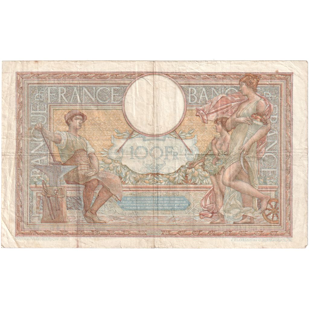 Francja, 100 Francs, Luc Olivier Merson, 1938-11-03, G.62145, VF(30-35)
