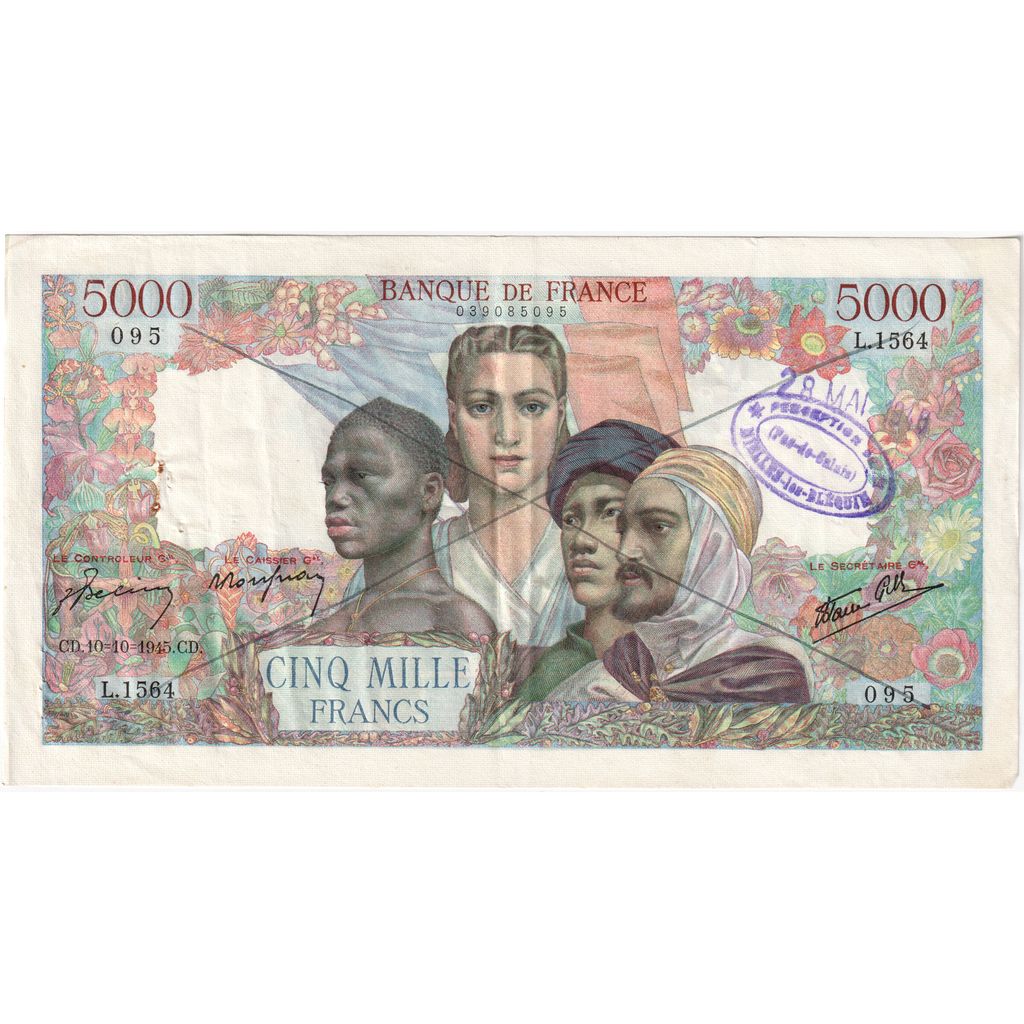 Francia, 5000 Francs, Empire Français, 1945-10-10, L.1564, BB