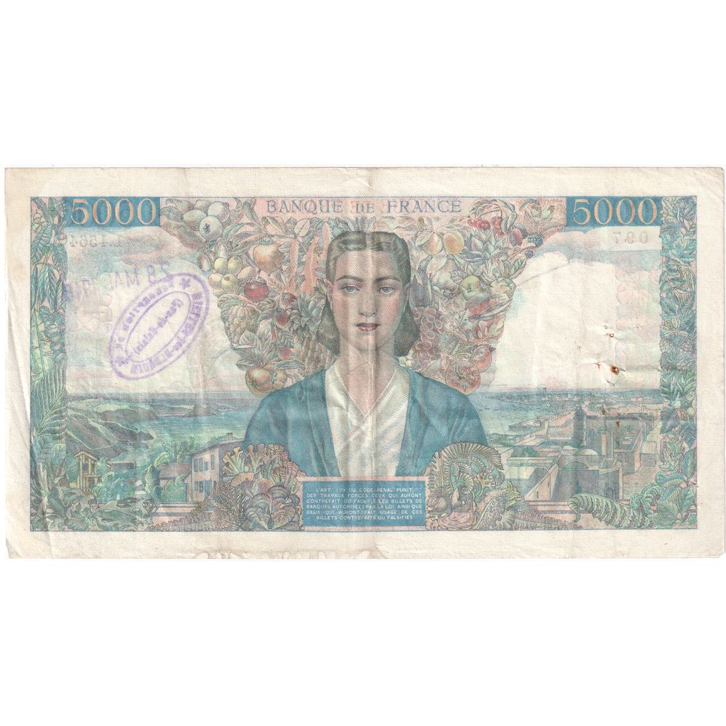 France, 5000 Francs, Empire Français, 1945-10-10, L.1564, EF(40-45)