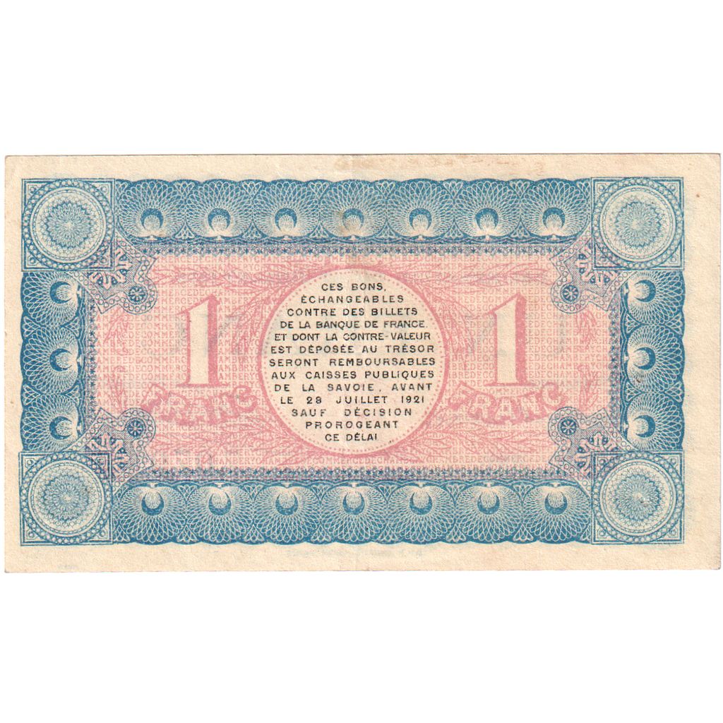 Banknote, Pirot:44-14, 1 Franc, 1920, France, UNC(60-62), Chambéry