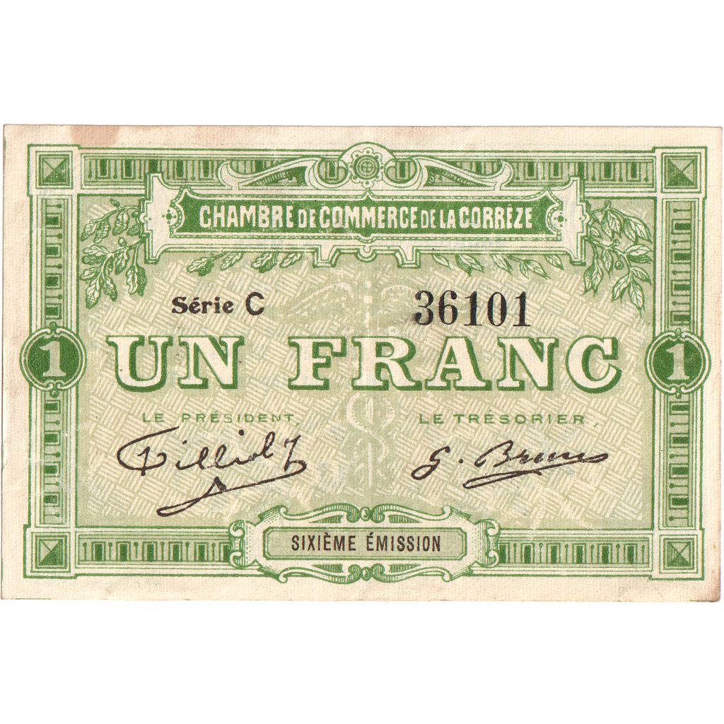 Francia, 1 Franc, 1915-03-25, 36101, CORREZE, MBC