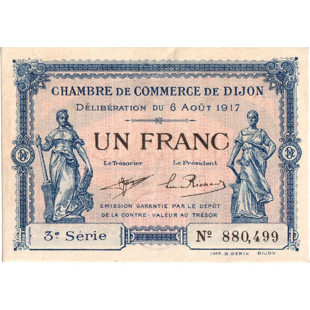 Francia, 1 Franc, 1917-08-06, BB, Pirot:53-14
