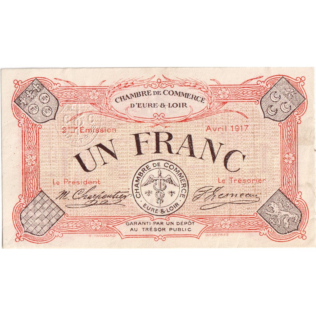 France, 1 Franc, 1917-04, UNC(63), Pirot:45-5