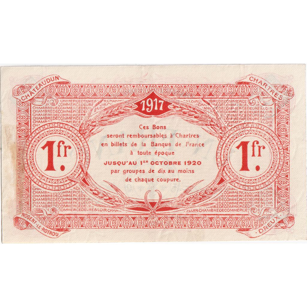France, 1 Franc, 1917-04, UNC(63), Pirot:45-5