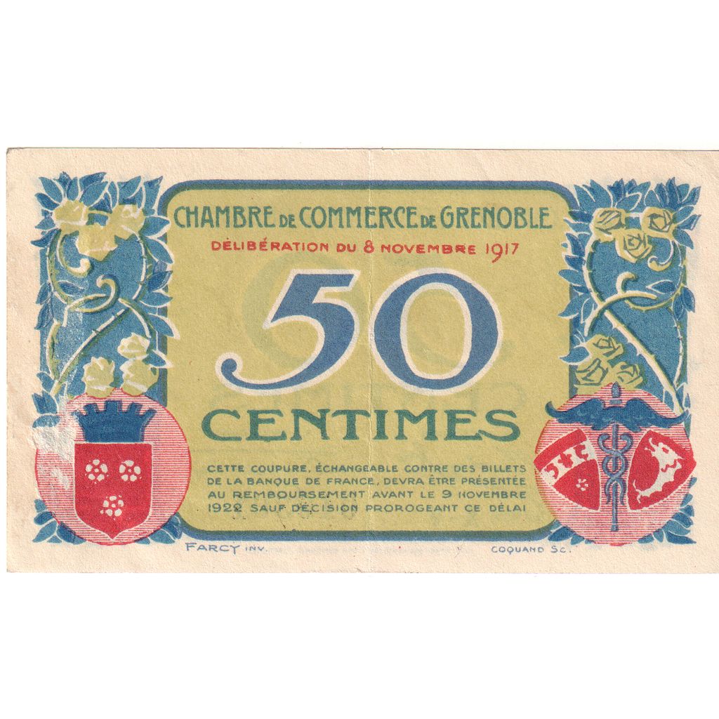 Frankreich, 50 Centimes, 1917-11-08, UNZ-, Pirot:63-13