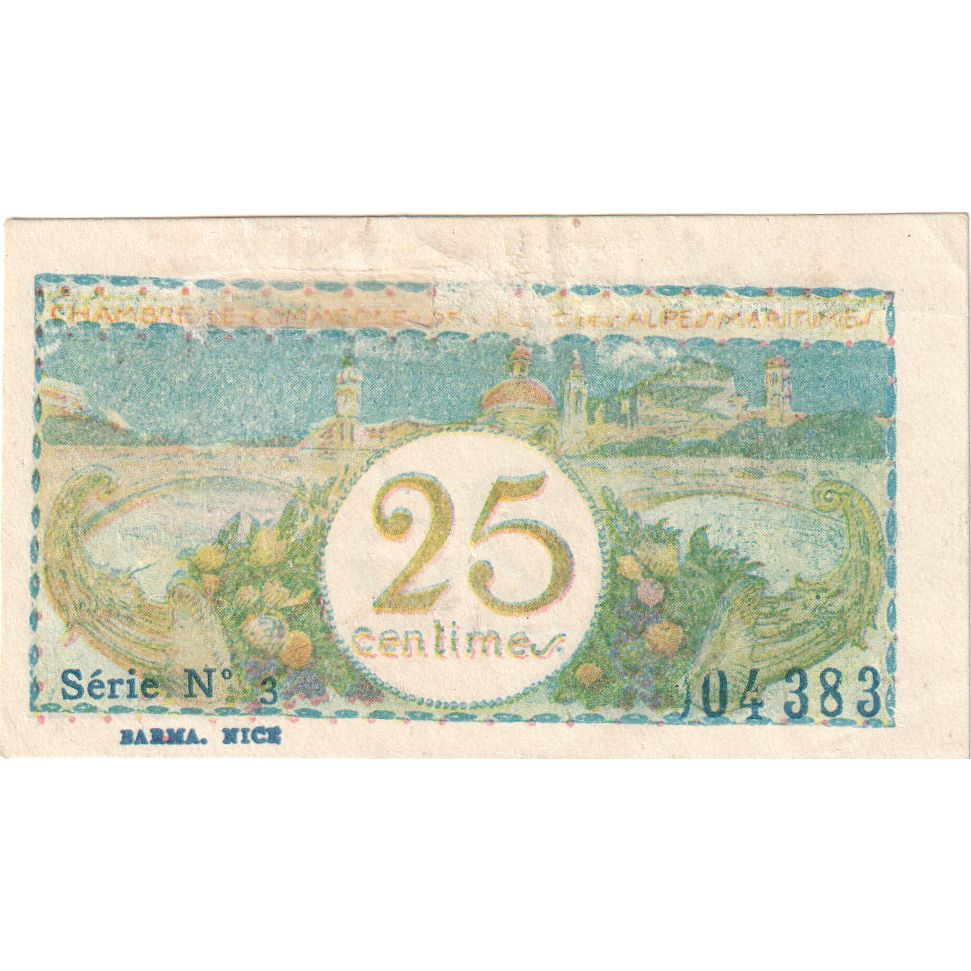 Frankreich, Nice, 25 Centimes, VZ, Pirot:91-19