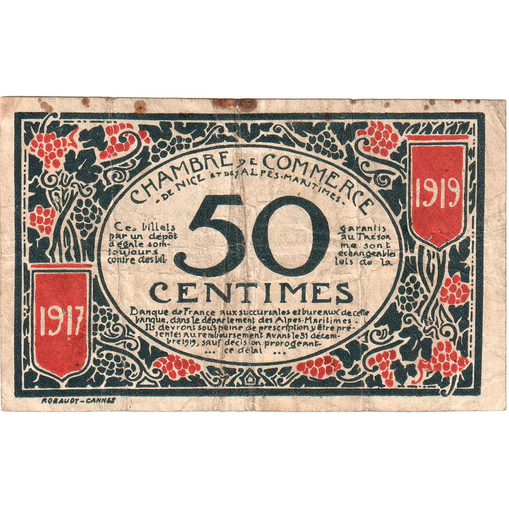France, 50 Centimes, 1918-04-18, VF(30-35), Pirot:91-4