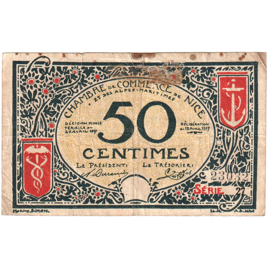 France, 50 Centimes, 1918-04-18, VF(30-35), Pirot:91-4