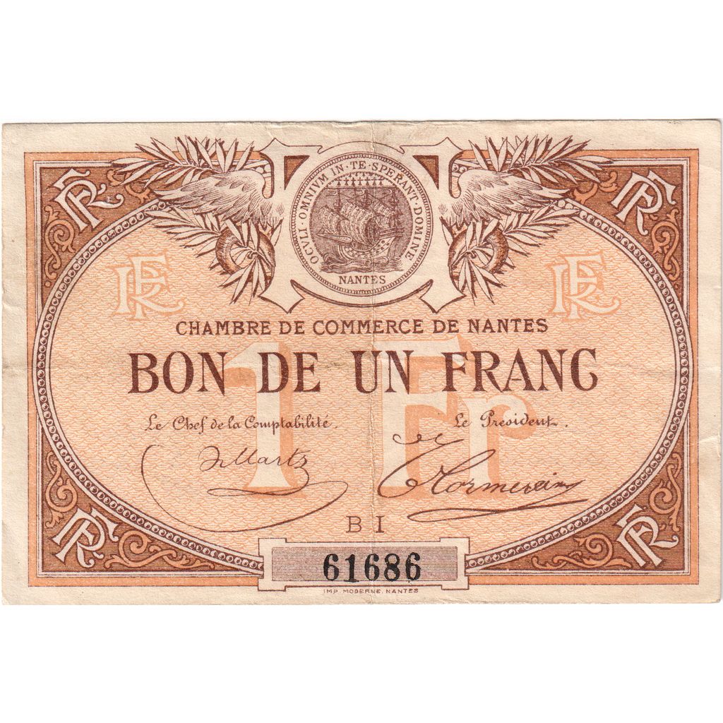 France, 1 Franc, EF(40-45), Pirot:88-5