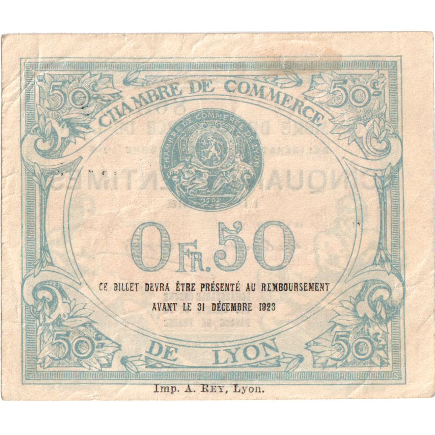 Frankreich, Lyon, 50 Centimes, 1920-09-09, SS, Pirot:077.04