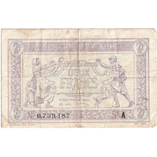 France, 2 Francs, 1917-1919 Army Treasury, O.739187, VF(30-35)