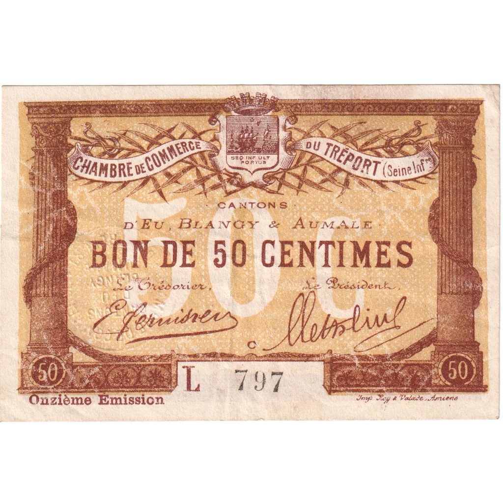 Frankreich, Le Tréport, 50 Centimes, 1916-10-13, SS, Pirot:71-28