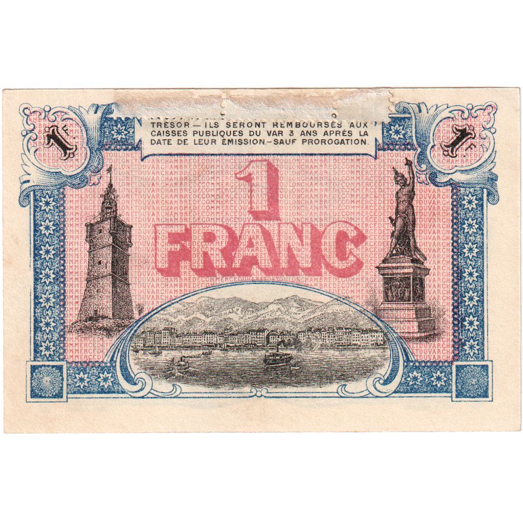 Francia, Toulon, 1 Franc, 1922-06-01, SPL-, Pirot:121-20