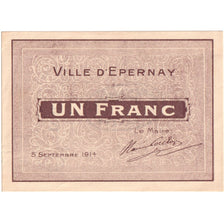 Francia, Epernay, 1 Franc, 1914-09-05, Bon Municipal., SPL, Pirot:51-16