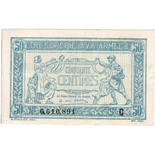 França, 50 Centimes, 1917-1919 Army Treasury, O.610891, EF(40-45)
