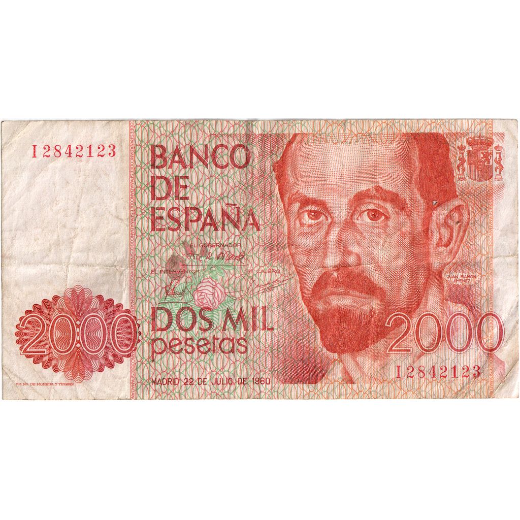 Spagna, 2000 Pesetas, 1980-07-22, MB+