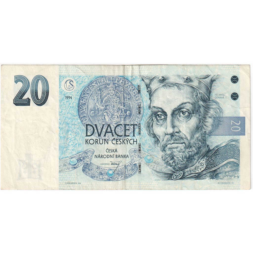 Czech Republic, 20 Korun, 1994, KM:10a, UNC(65-70)