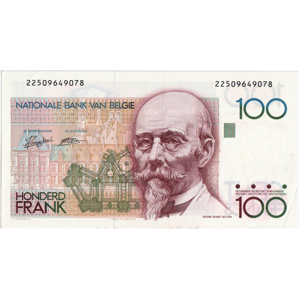 Bélgica, 100 Francs, EBC