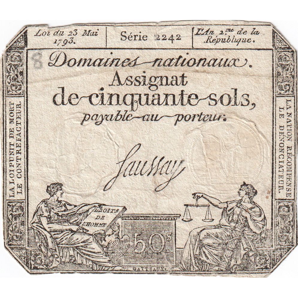 Frankrijk, 50 Sols, 23.5.1793, Serie 2242, TTB
