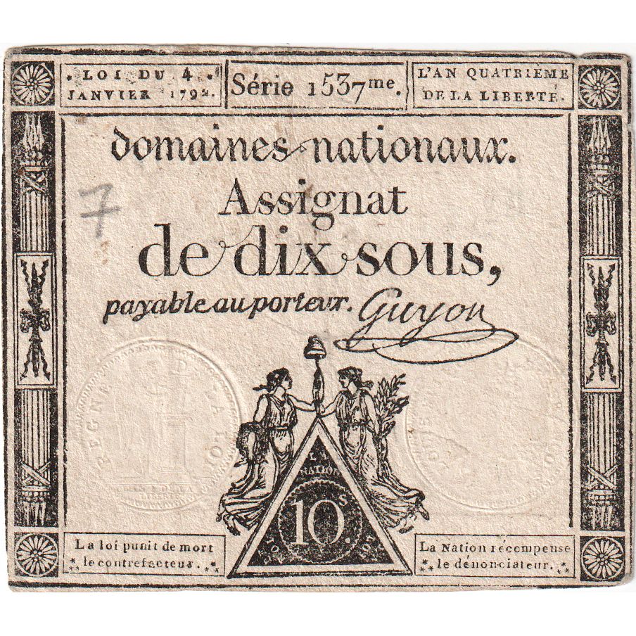Frankrijk, 10 Sous, 1792-10-24, SERIE 1537, TTB