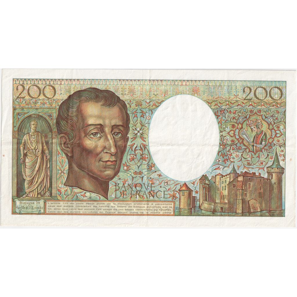 Francja, 200 Francs, Montesquieu, N.005, AU(55-58)