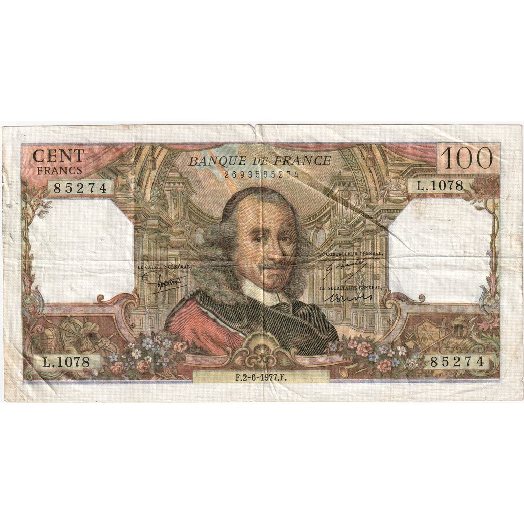 Frankrijk, 100 Francs, Corneille, 1977-06-02, L.1078, TB+