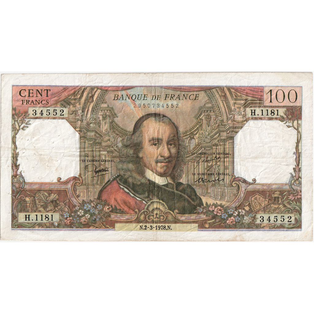 Francia, 100 Francs, Corneille, 1978-03-02, H.1181, BC+