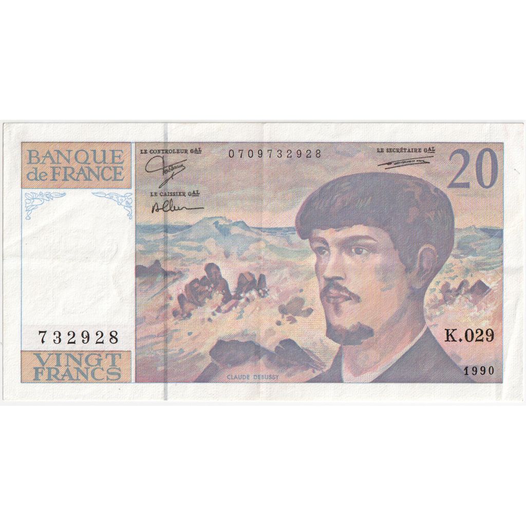 Francia, 20 Francs, Debussy, K.029, SC