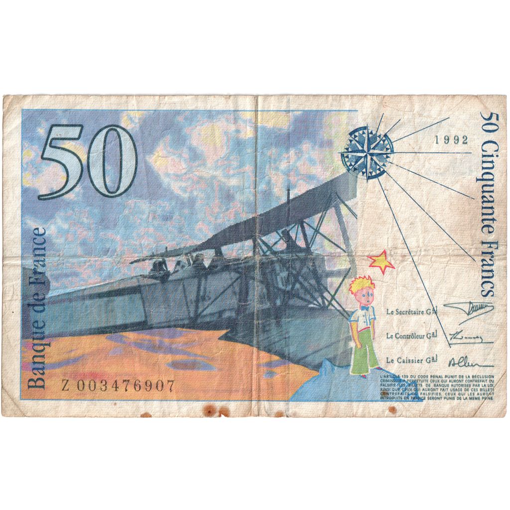 Francia, 50 Francs, St Exupéry, Z003476907, MB