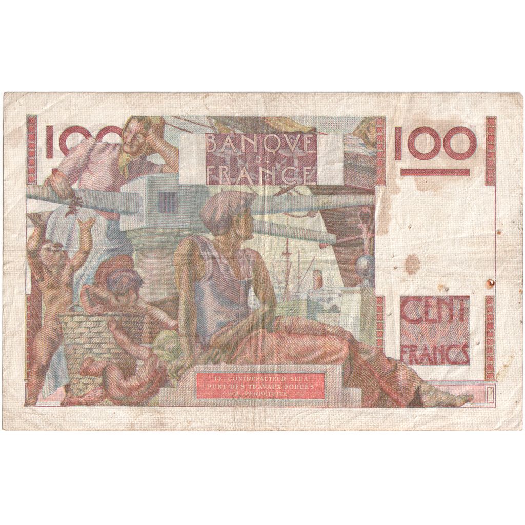 França, 100 Francs, Jeune Paysan, 1946-05-31, G.59, VF(30-35)