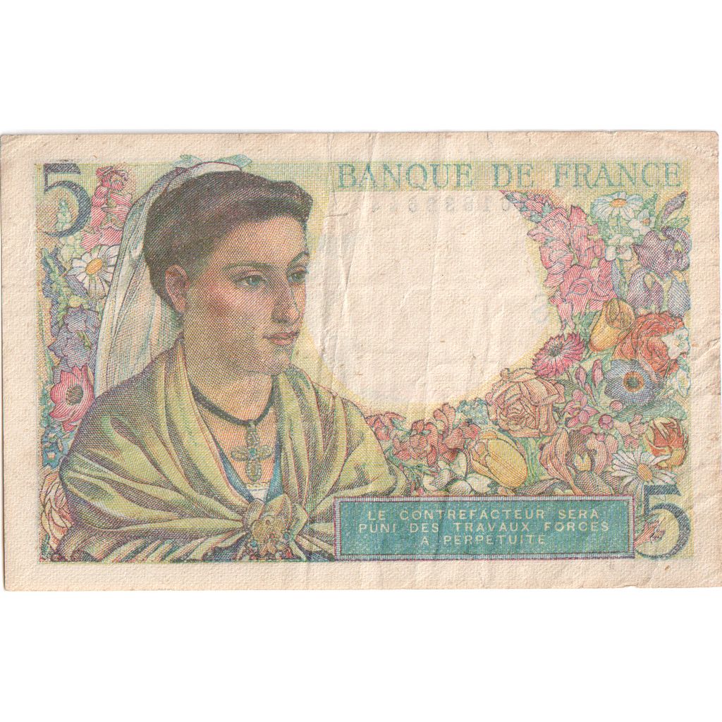 Frankrijk, 5 Francs, Berger, 1947-10-30, T.145, TB+