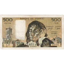 France, 500 Francs, Pascal, 1974-12-05, U.45, VF(30-35)