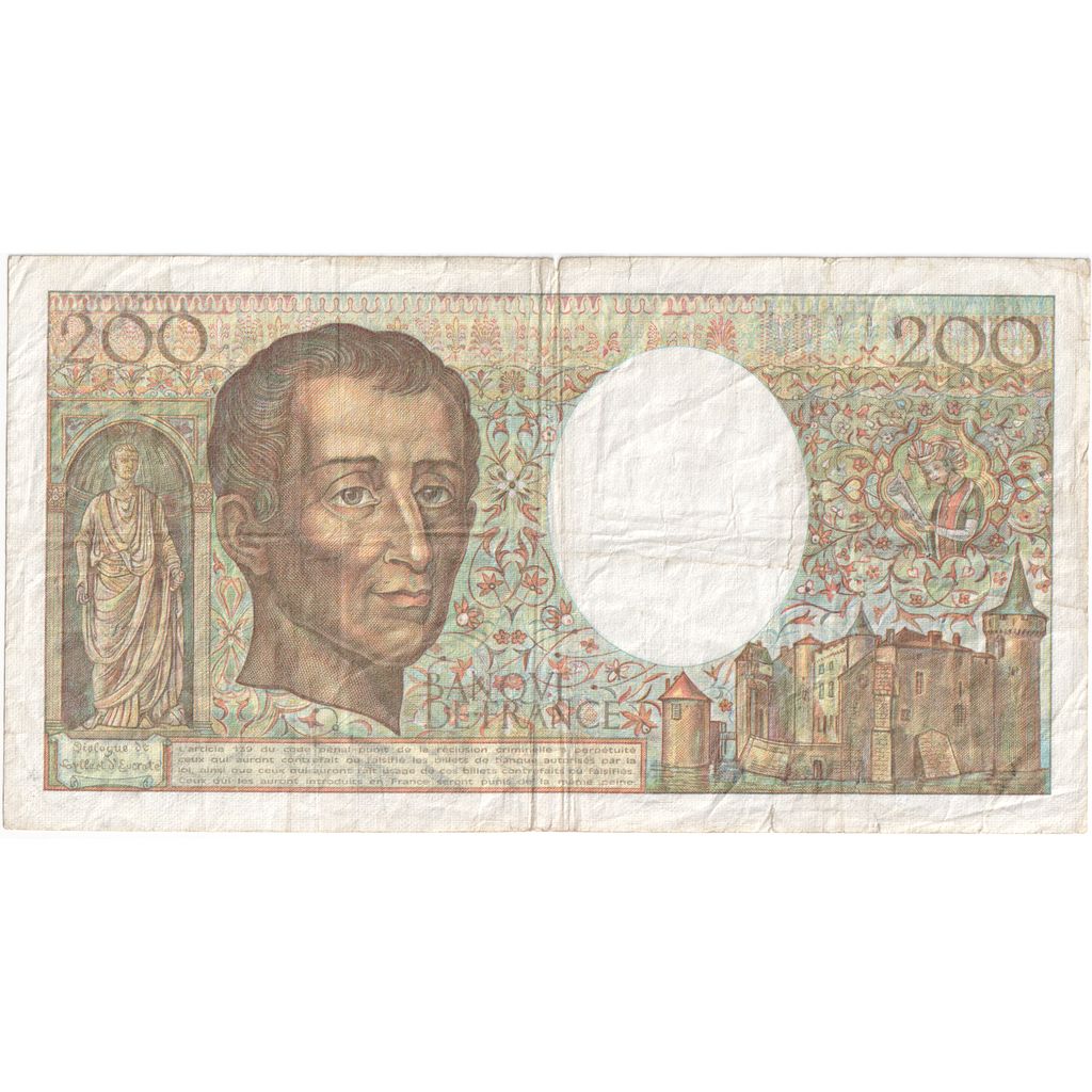 France, 200 Francs, Montesquieu, Undated (1988), G.061, TB+