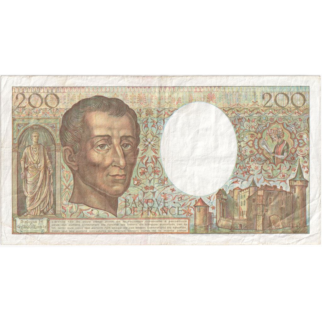 Francia, 200 Francs, Montesquieu, Undated (1988), T.059, BB