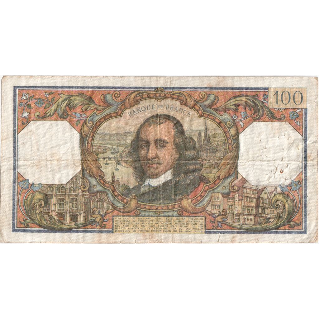France, 100 Francs, Corneille, 1966-04-07, J.155, VF(20-25)