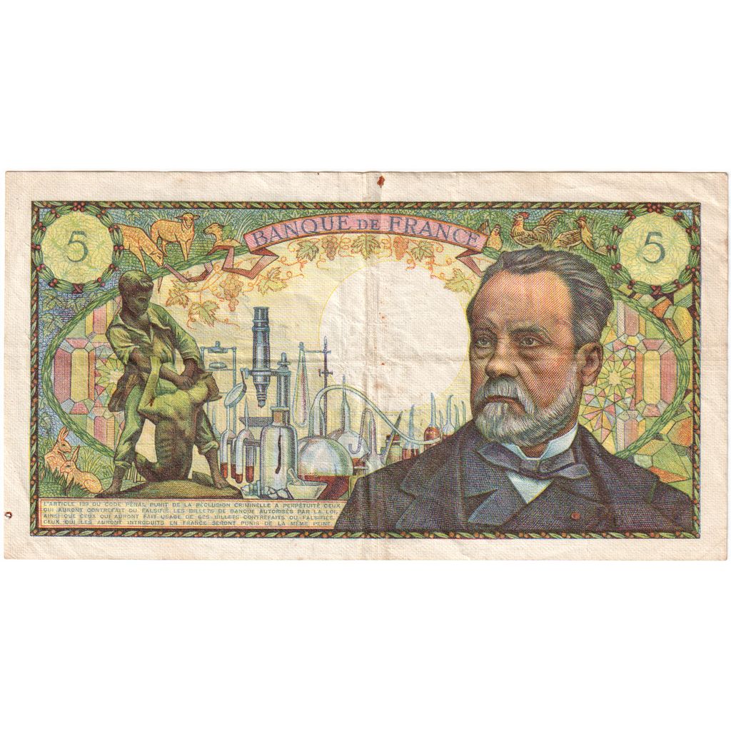 Frankrijk, 5 Francs, Pasteur, 1969-06-05, O.103, TB+