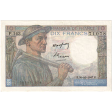 Francia, 10 Francs, Mineur, 1947-10-30, P.143, SPL