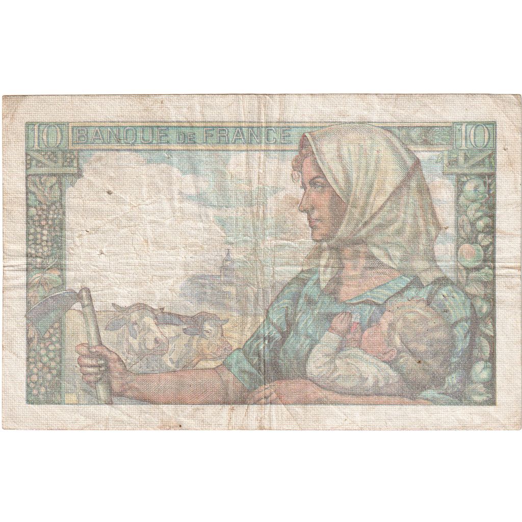 Francja, 10 Francs, Mineur, 1942-06-11, F.6, EF(40-45)