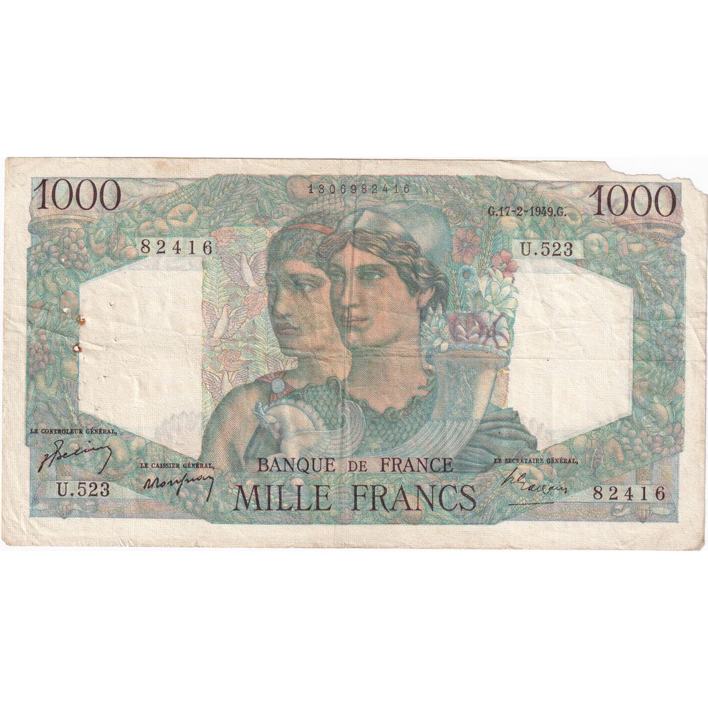 Frankreich, 1000 Francs, Minerve et Hercule, 1949-02-17, U.523, S
